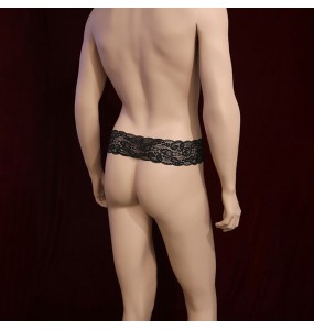 Feeetmoi - Men's Beaded Hollow Exposed Penis Underwear (Black)